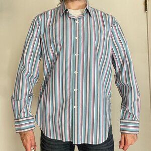 Robert Graham Long Sleeve Button Shirt Mens Size XL Striped Classic Fit